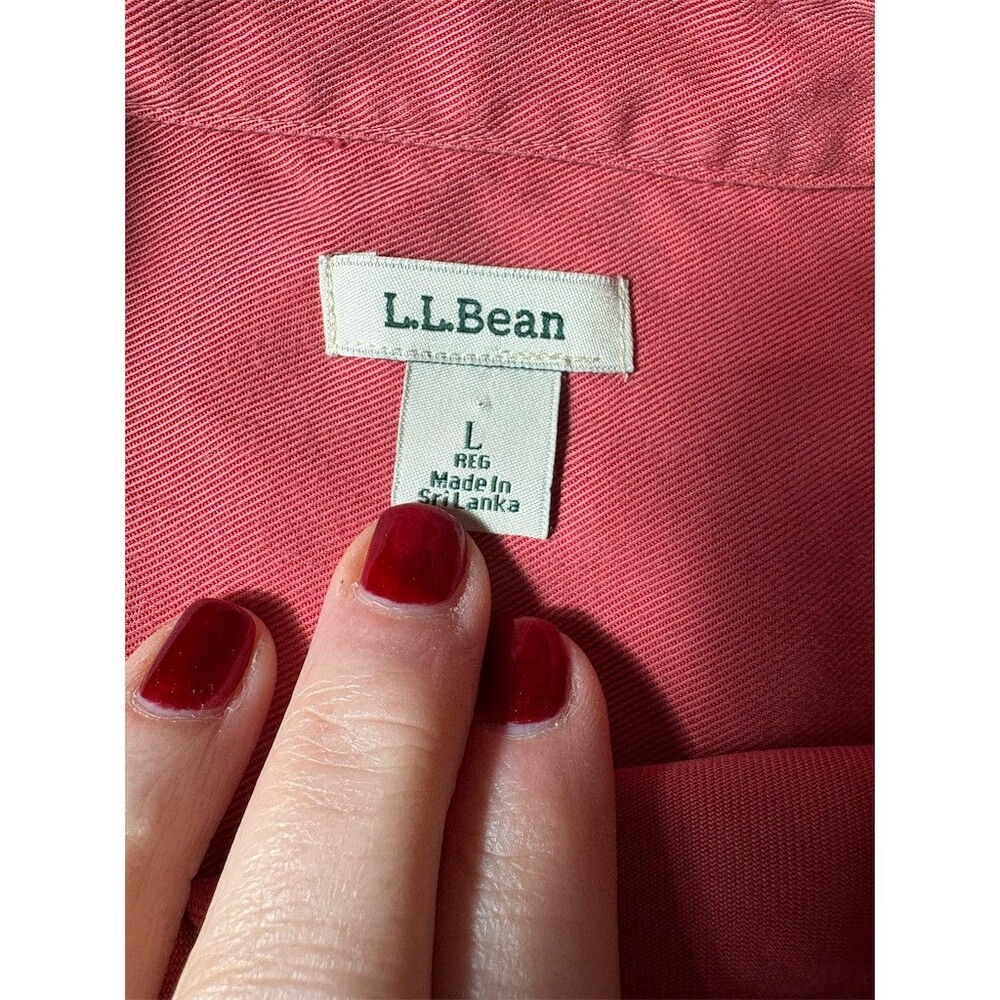 L.L.Bean Womens Button-Up Shirt Size L Mauve Pink Long Sleeve Collared - Picture 9 of 10